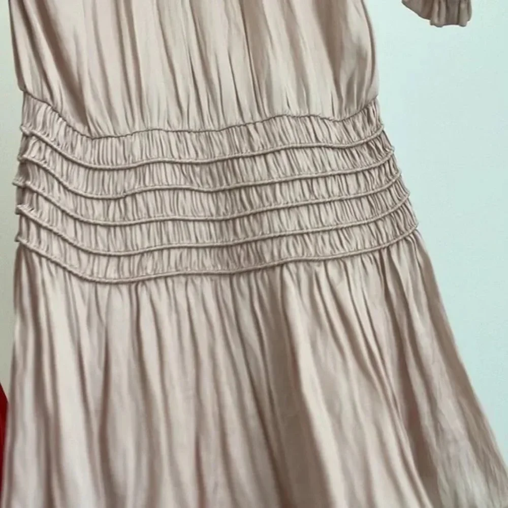 ULLA JOHNSON Olga satin drop waist dress - Picture 6 of 6